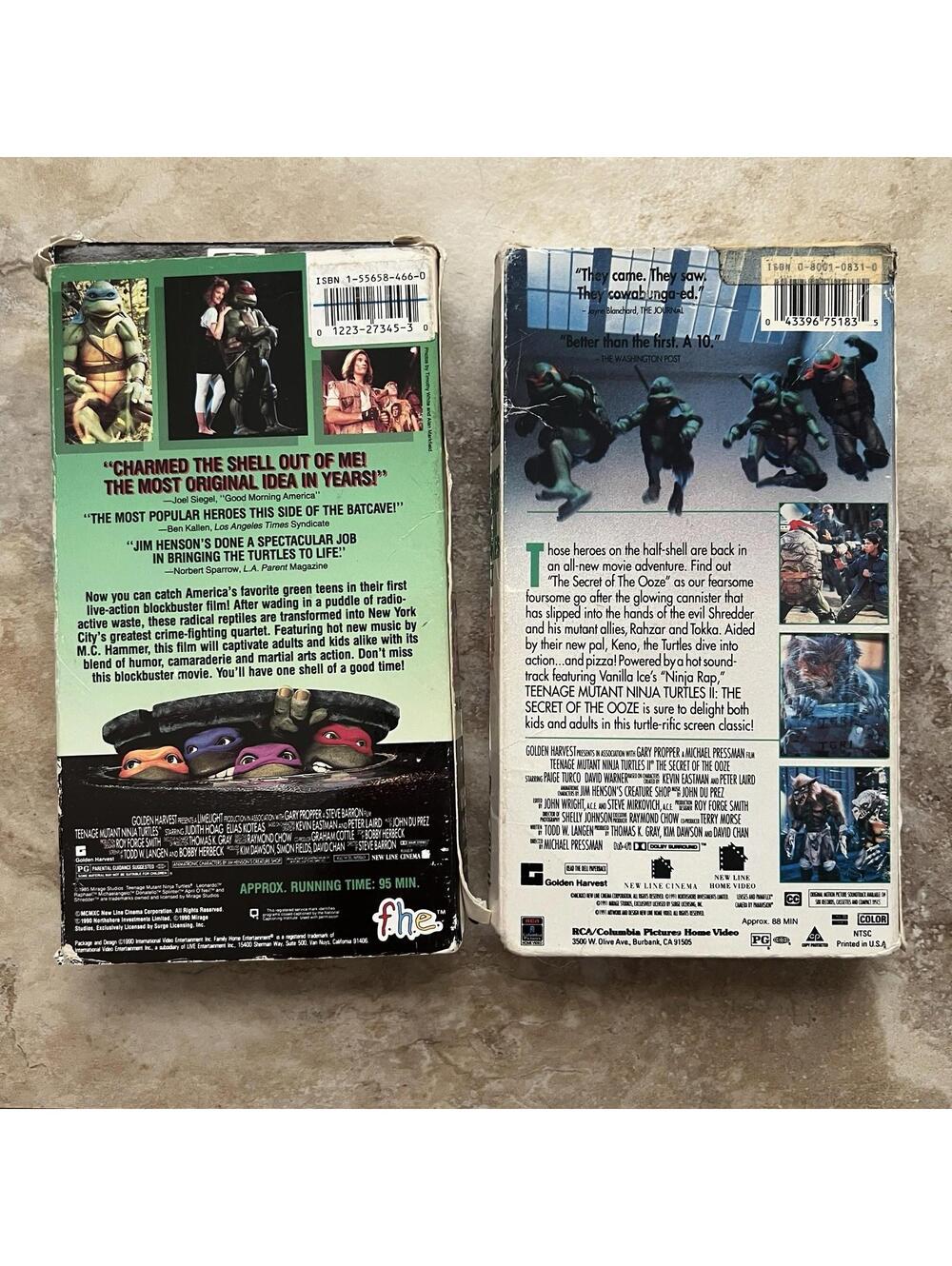 Vintage Teenage Mutant Ninja Turtles Movies 1 & 2 VHS Bundle TMNT 1990 1991 90s - Picture 2 of 15
